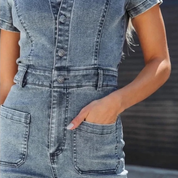 Vici Denim Jumpsuit - Picture 3 of 13